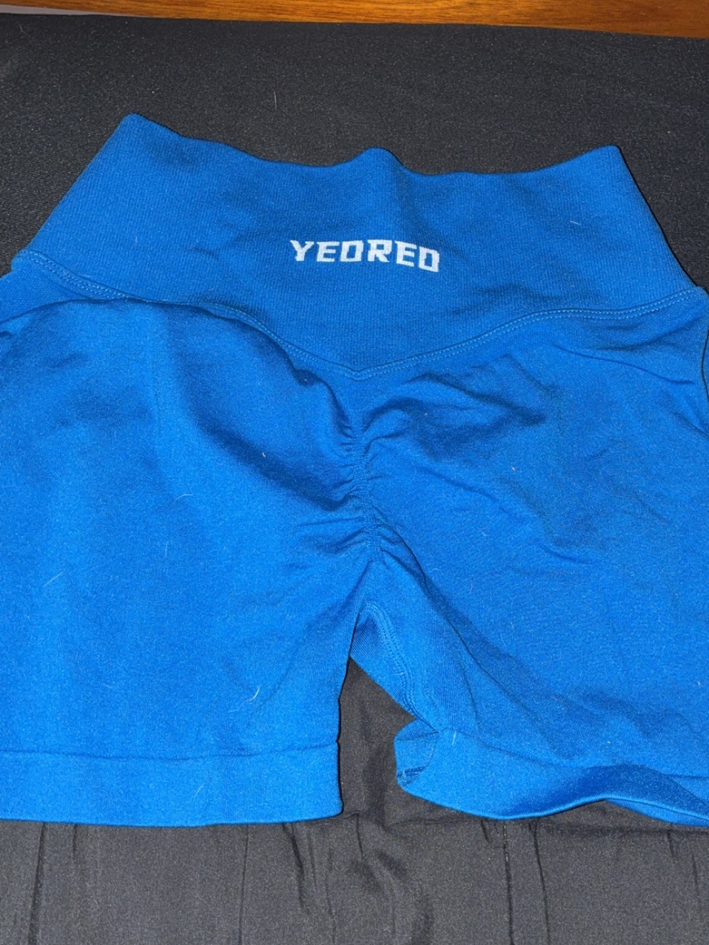 Yeoreo Women's Bright Blue High-Waist Scrunch Bike Shorts